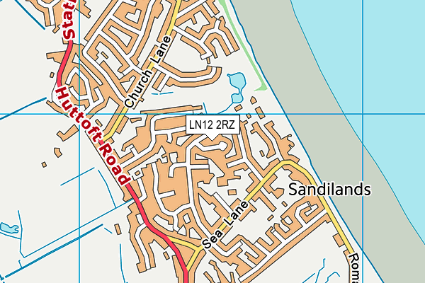 LN12 2RZ map - OS VectorMap District (Ordnance Survey)