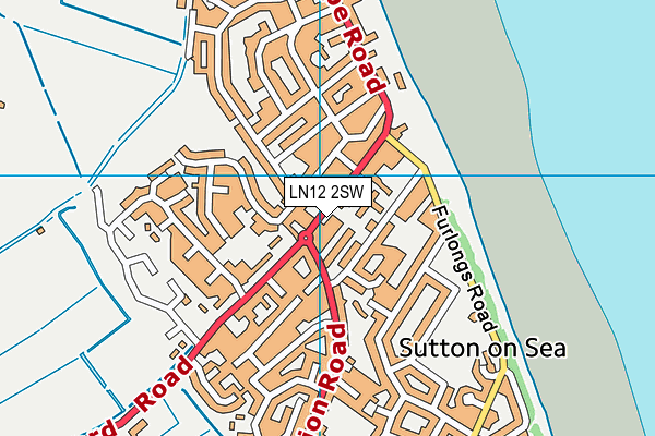 LN12 2SW map - OS VectorMap District (Ordnance Survey)