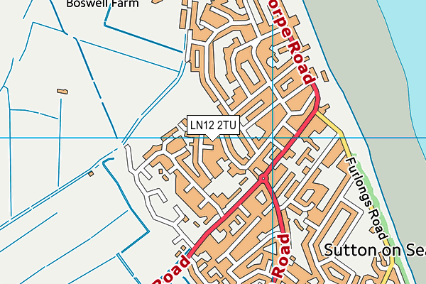 LN12 2TU map - OS VectorMap District (Ordnance Survey)