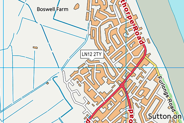 LN12 2TY map - OS VectorMap District (Ordnance Survey)