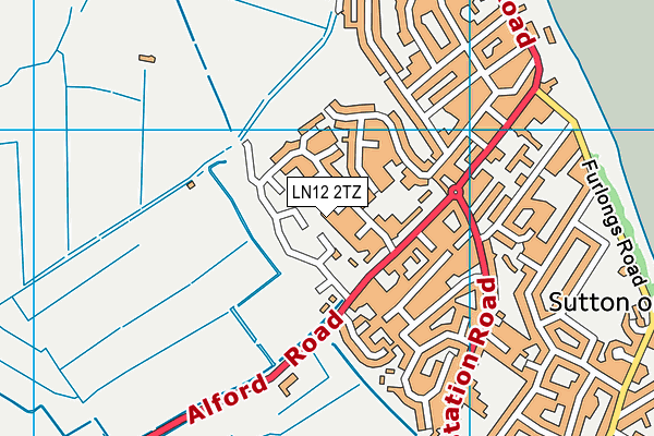 LN12 2TZ map - OS VectorMap District (Ordnance Survey)