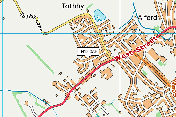 LN13 0AH map - OS VectorMap District (Ordnance Survey)