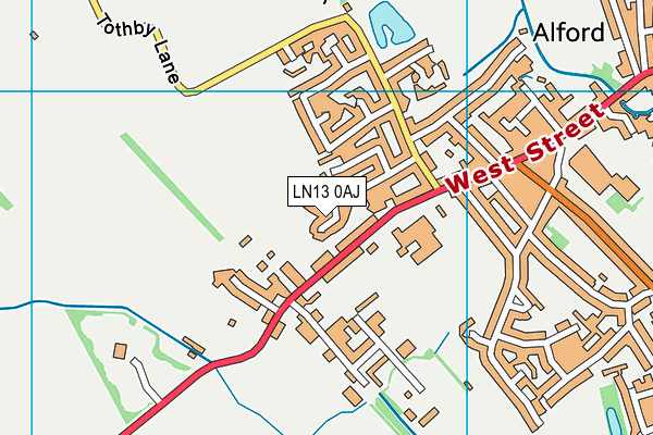LN13 0AJ map - OS VectorMap District (Ordnance Survey)
