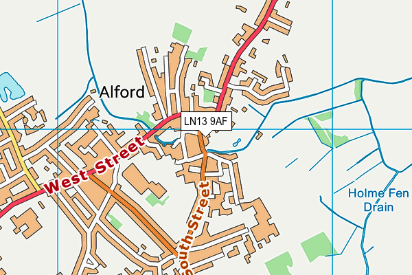 LN13 9AF map - OS VectorMap District (Ordnance Survey)