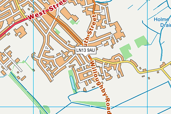 LN13 9AU map - OS VectorMap District (Ordnance Survey)