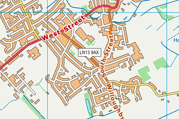 LN13 9AX map - OS VectorMap District (Ordnance Survey)