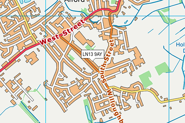 LN13 9AY map - OS VectorMap District (Ordnance Survey)