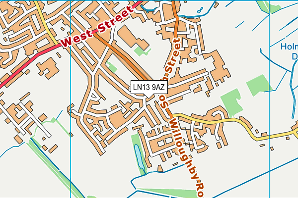 LN13 9AZ map - OS VectorMap District (Ordnance Survey)