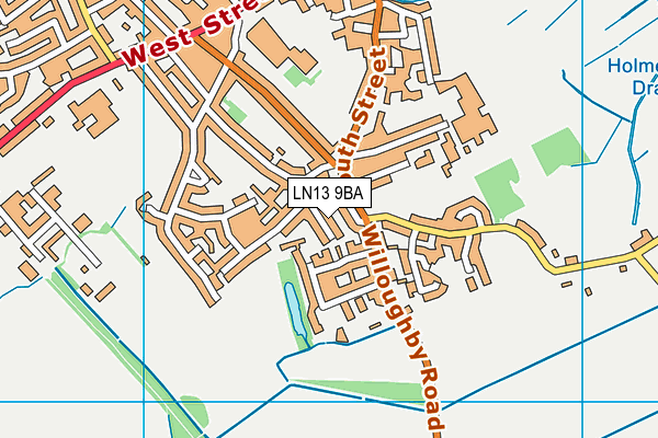 LN13 9BA map - OS VectorMap District (Ordnance Survey)