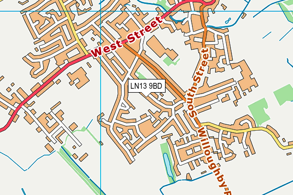 LN13 9BD map - OS VectorMap District (Ordnance Survey)