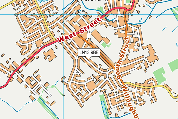LN13 9BE map - OS VectorMap District (Ordnance Survey)