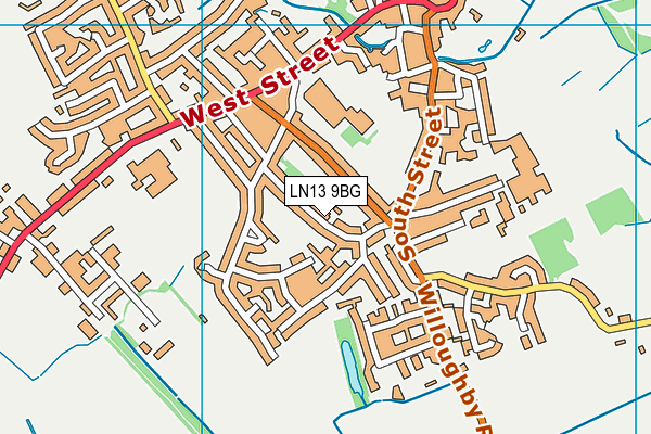 LN13 9BG map - OS VectorMap District (Ordnance Survey)