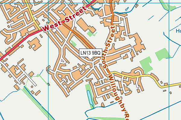 LN13 9BQ map - OS VectorMap District (Ordnance Survey)