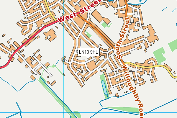 LN13 9HL map - OS VectorMap District (Ordnance Survey)