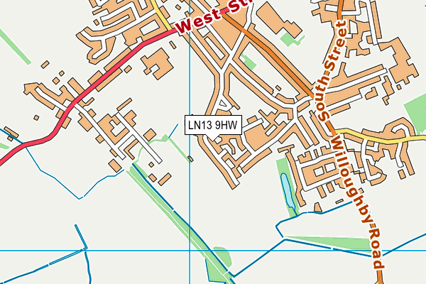 LN13 9HW map - OS VectorMap District (Ordnance Survey)