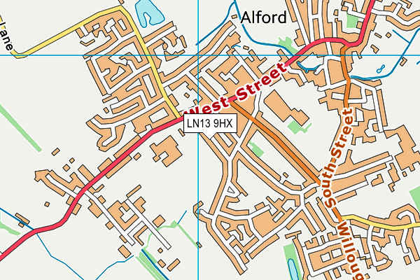 LN13 9HX map - OS VectorMap District (Ordnance Survey)