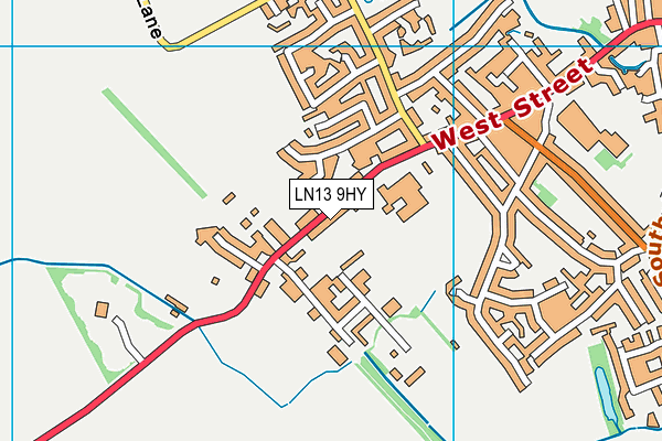 Queen Elizabeth's Grammar (Alford) map (LN13 9HY) - OS VectorMap District (Ordnance Survey)