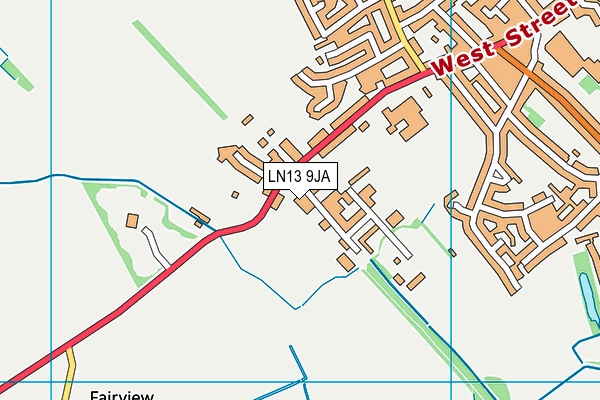 LN13 9JA map - OS VectorMap District (Ordnance Survey)