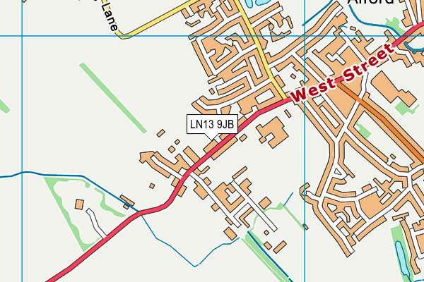 LN13 9JB map - OS VectorMap District (Ordnance Survey)