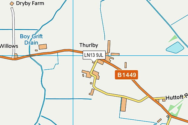 LN13 9JL map - OS VectorMap District (Ordnance Survey)