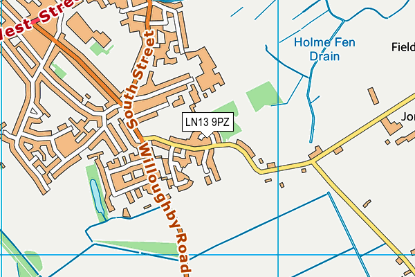 LN13 9PZ map - OS VectorMap District (Ordnance Survey)