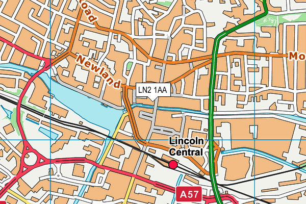 LN2 1AA map - OS VectorMap District (Ordnance Survey)