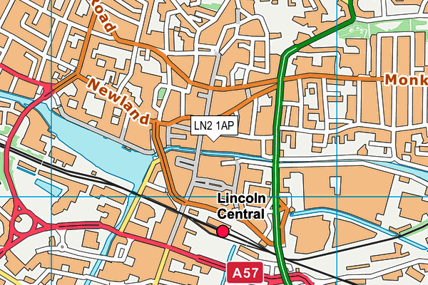 LN2 1AP map - OS VectorMap District (Ordnance Survey)