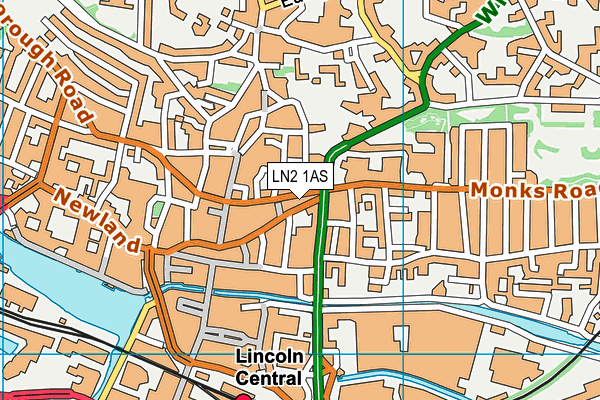 LN2 1AS map - OS VectorMap District (Ordnance Survey)