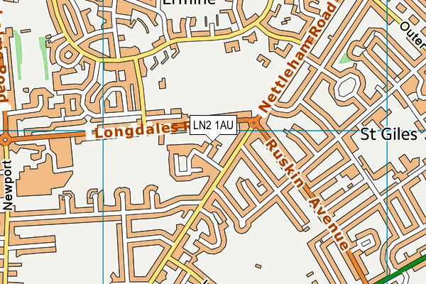 LN2 1AU map - OS VectorMap District (Ordnance Survey)