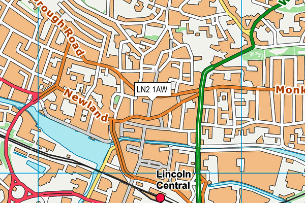 LN2 1AW map - OS VectorMap District (Ordnance Survey)