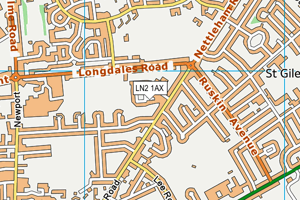 LN2 1AX map - OS VectorMap District (Ordnance Survey)