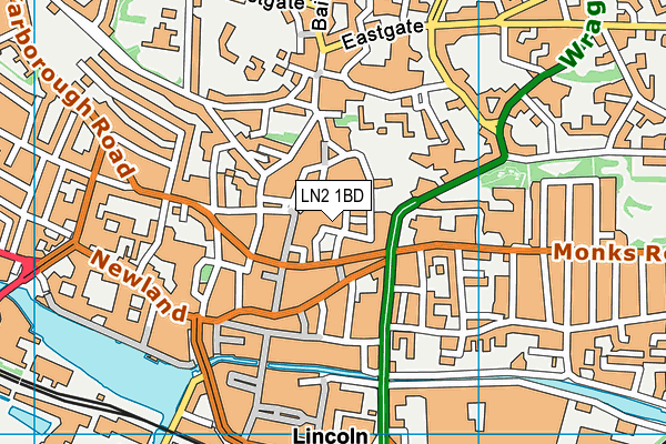 LN2 1BD map - OS VectorMap District (Ordnance Survey)