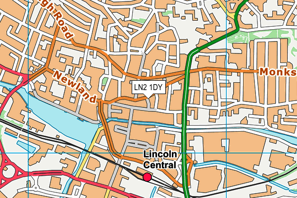LN2 1DY map - OS VectorMap District (Ordnance Survey)