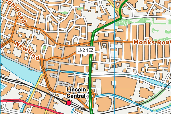 LN2 1EZ map - OS VectorMap District (Ordnance Survey)