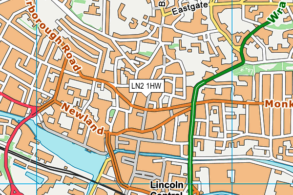 LN2 1HW map - OS VectorMap District (Ordnance Survey)