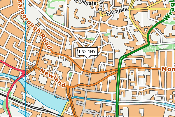LN2 1HY map - OS VectorMap District (Ordnance Survey)