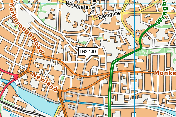 LN2 1JD map - OS VectorMap District (Ordnance Survey)