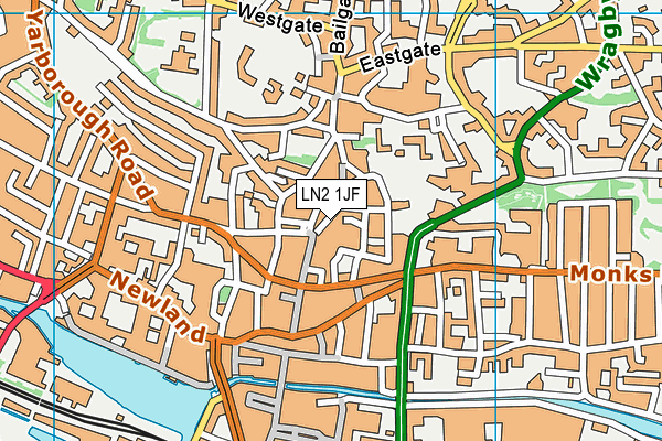 LN2 1JF map - OS VectorMap District (Ordnance Survey)