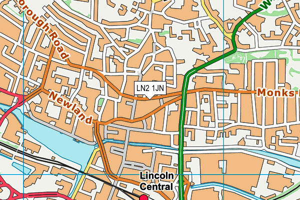 LN2 1JN map - OS VectorMap District (Ordnance Survey)