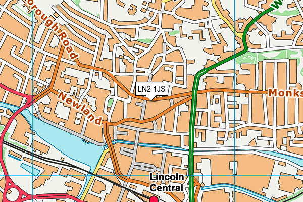 LN2 1JS map - OS VectorMap District (Ordnance Survey)