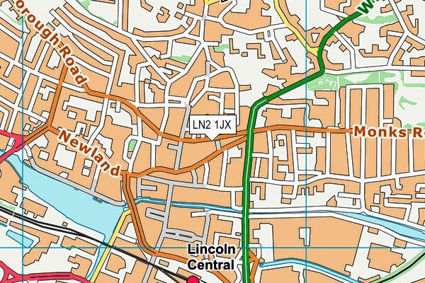 LN2 1JX map - OS VectorMap District (Ordnance Survey)