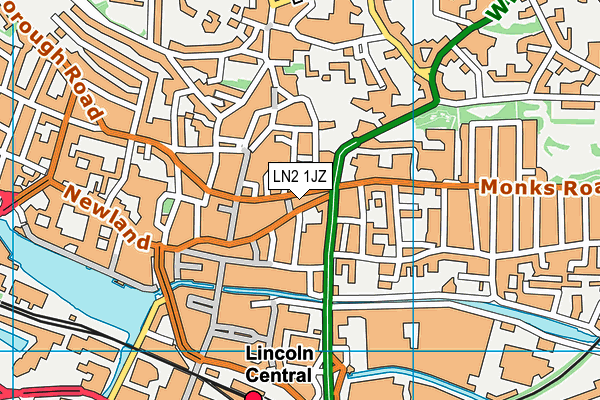LN2 1JZ map - OS VectorMap District (Ordnance Survey)