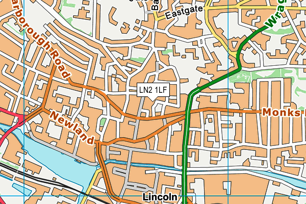 LN2 1LF map - OS VectorMap District (Ordnance Survey)