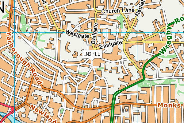 LN2 1LU map - OS VectorMap District (Ordnance Survey)