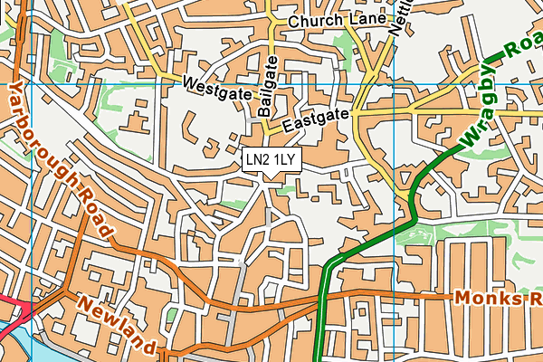 LN2 1LY map - OS VectorMap District (Ordnance Survey)