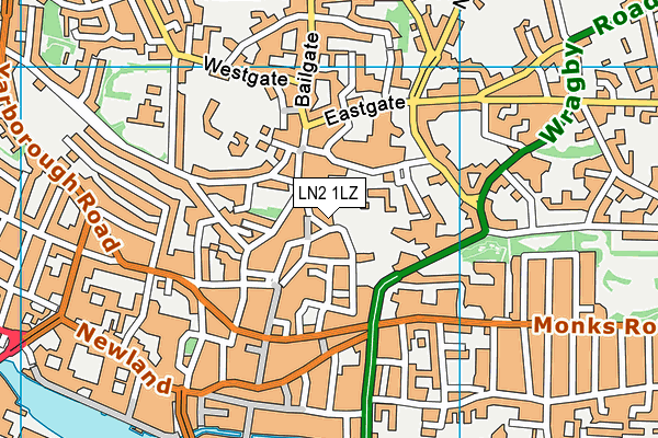 LN2 1LZ map - OS VectorMap District (Ordnance Survey)