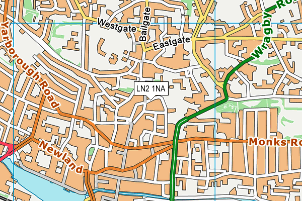 LN2 1NA map - OS VectorMap District (Ordnance Survey)