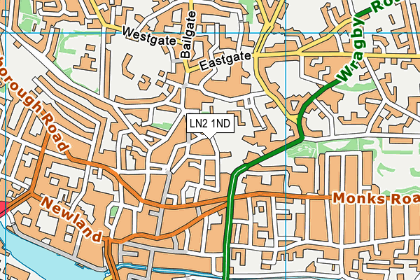 LN2 1ND map - OS VectorMap District (Ordnance Survey)