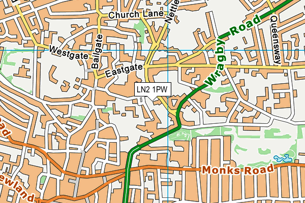 LN2 1PW map - OS VectorMap District (Ordnance Survey)