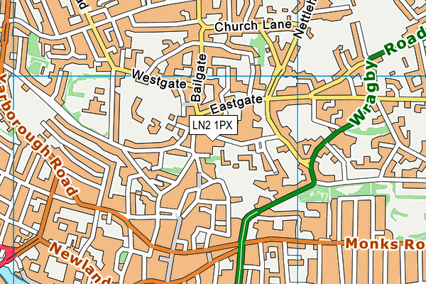 LN2 1PX map - OS VectorMap District (Ordnance Survey)